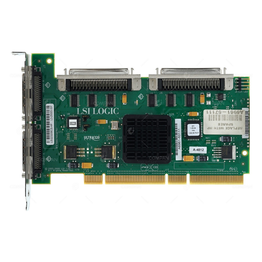 A6961-60111 HP PCI-X 64 BIT DUAL CHANNEL U320 SCSI ADAPTER FOR RP3440 A-4812, L3-25005-00F, A6961-67111
